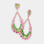 CLUSTER EARRING IN PINK AND GREEN