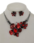 Red Petals Necklace Set