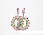 Pink and Green Post Earrings