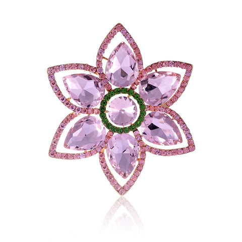 Floral Broach in Pink and Green