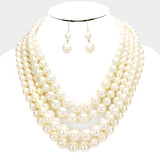 5 Strand Pearls White