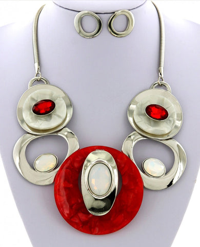 Pure Joy In Red and Silver Necklace