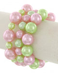 Pearl Bracelet Pink and Green