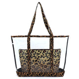 Leopard See Thru 2-in-1 Shopper - Brown