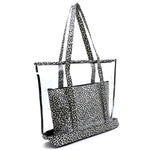 Leopard See Thru 2-in-1 Shopper - Black