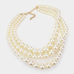 Cream 3 Strand Pearls