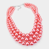 Pretty Pink 3 Strand Pearls